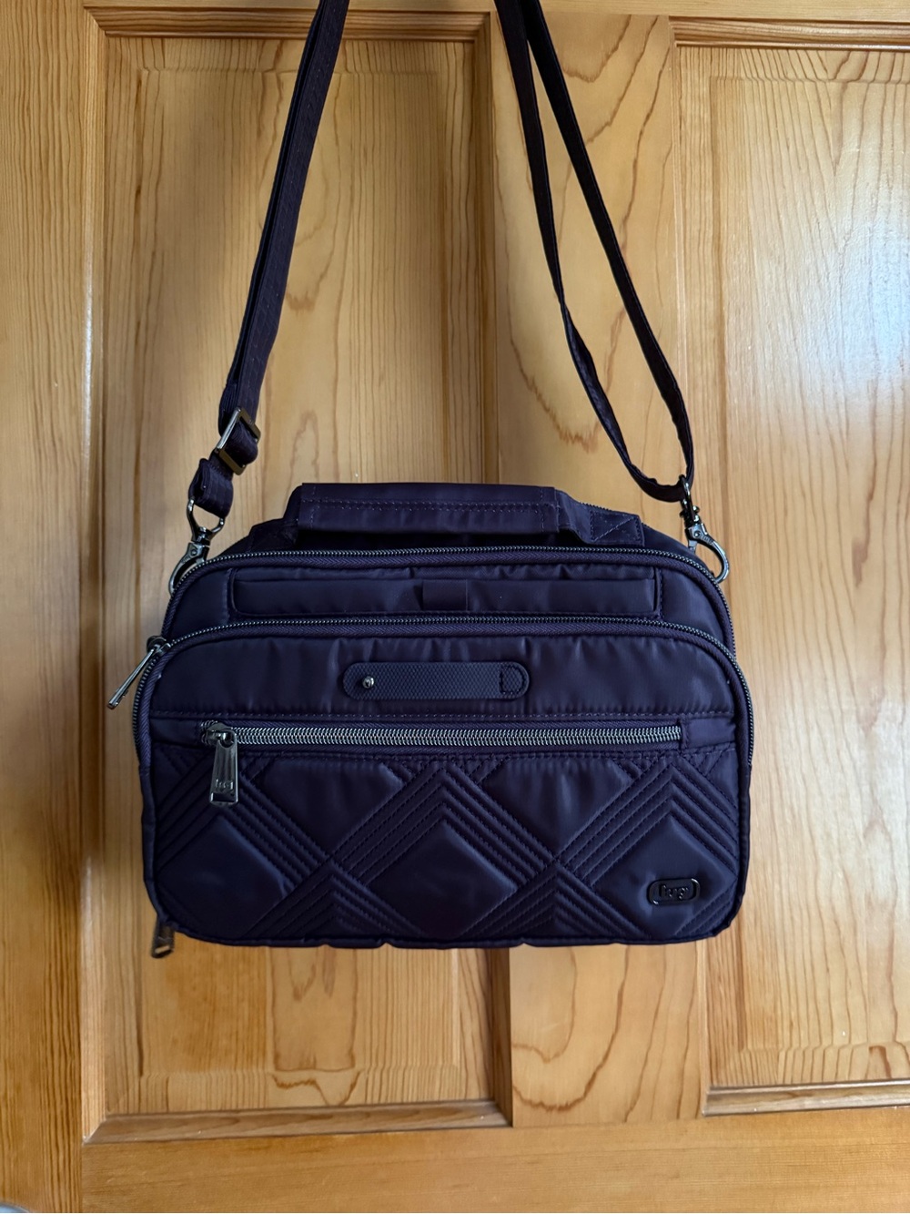 lug Quilted Messenger Bag - Deep Plum